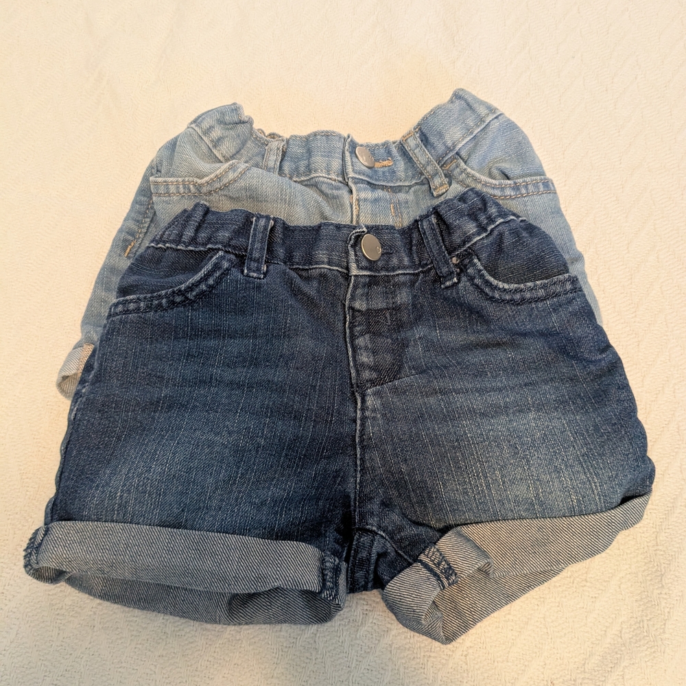 The Children's Place Denim Shorts - Dark Blue and Light Blue